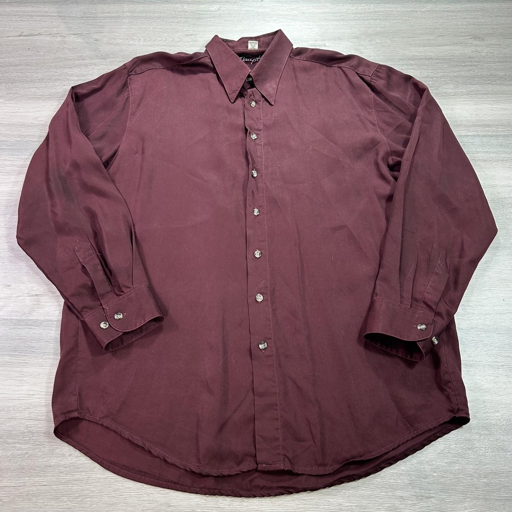 Haupt Shirt Mens Large 16.5 Button Down Long Sleeve Made In Germany‎ Lyocell